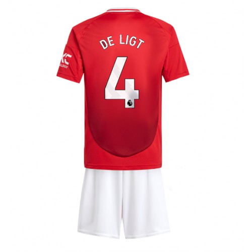 Dres Manchester United Matthijs de Ligt #4 Domaci za djecu 2024-25 Kratak Rukav (+ kratke hlače)